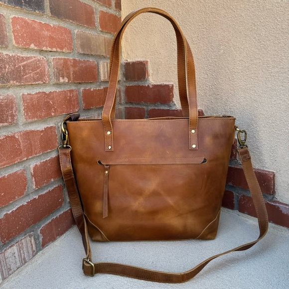 🆕Montana Hudson EVA Zip Firm Genuine Leather Handmade Laptop Tote - Picture 5 of 11